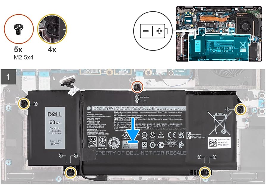 Amazon.com: DELL 7FMXV 15.2V 63Wh 4-Cell Rechargeable